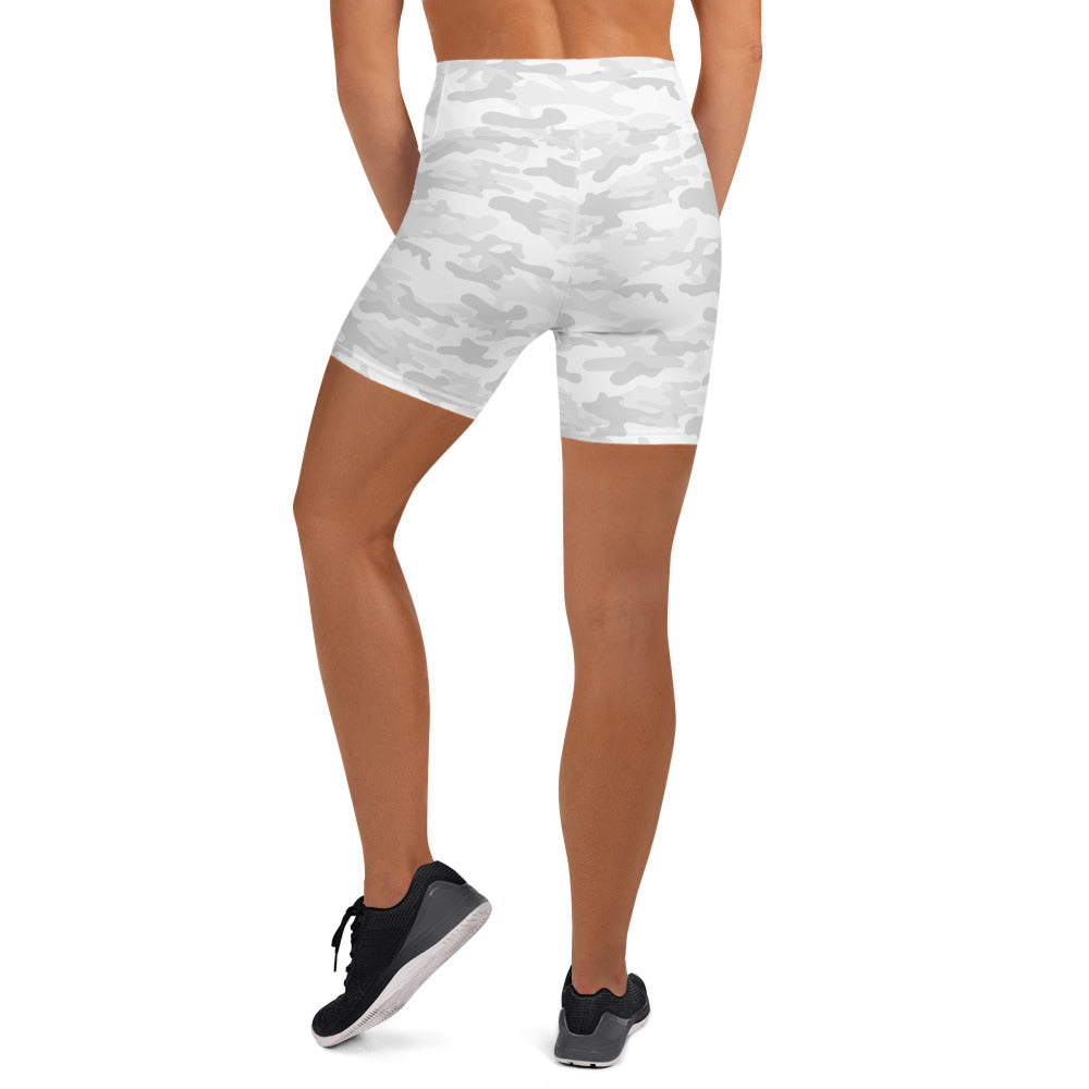 White Camo Biker Shorts - COCOBLACK
