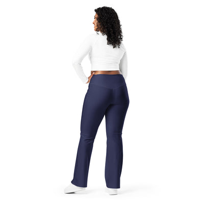Navy Blue Flare Leggings - COCOBLACK