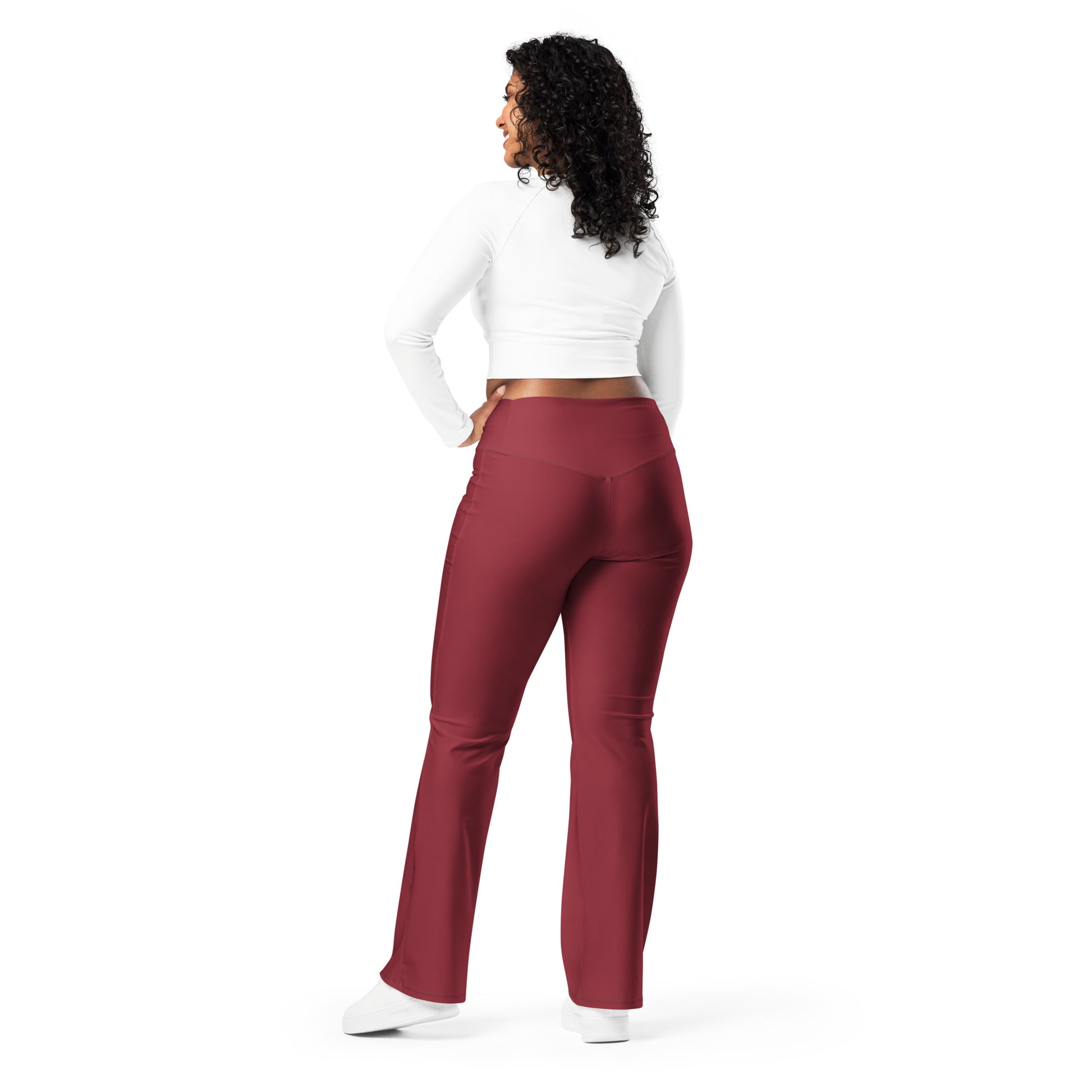 Red Flare Leggings - COCOBLACK