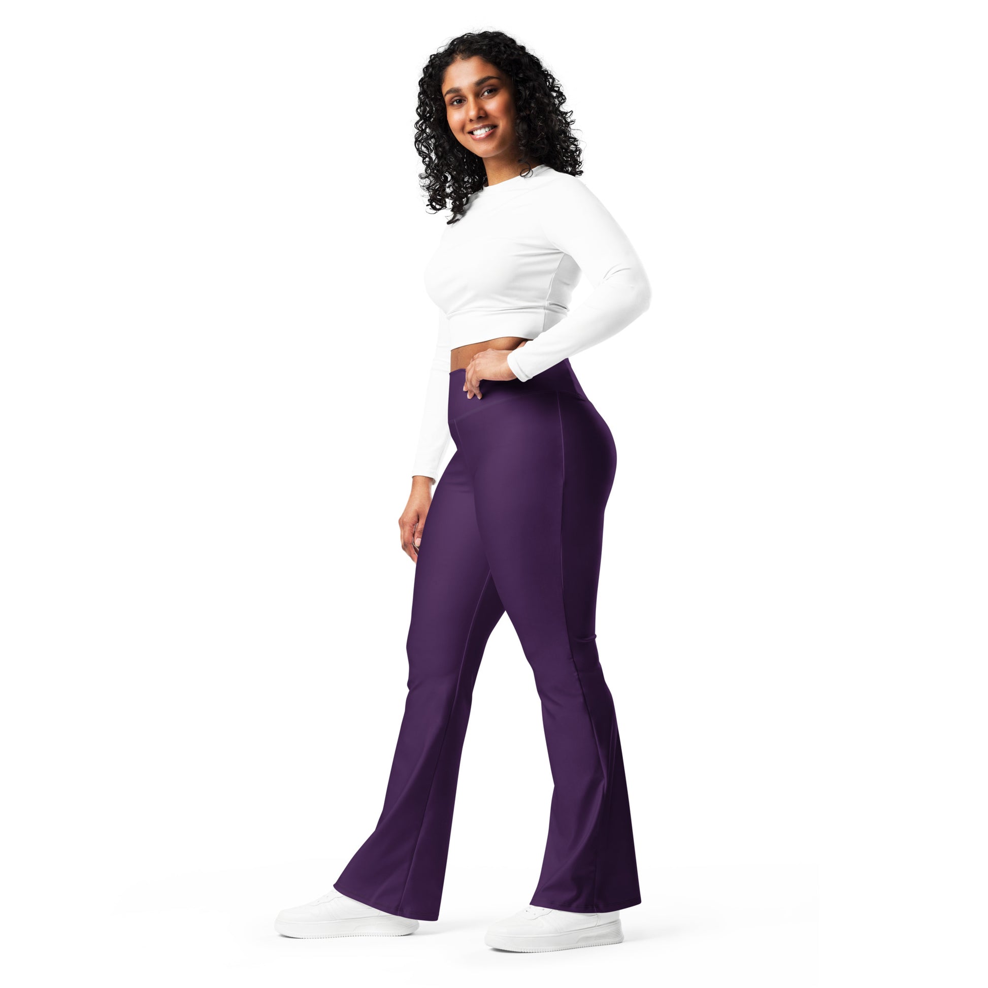 Purple Flare Leggings - COCOBLACK