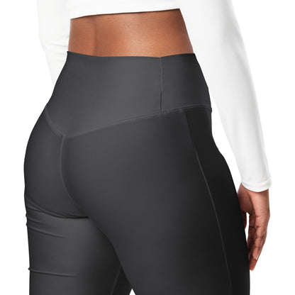 Dark Gray Flare Leggings - COCOBLACK