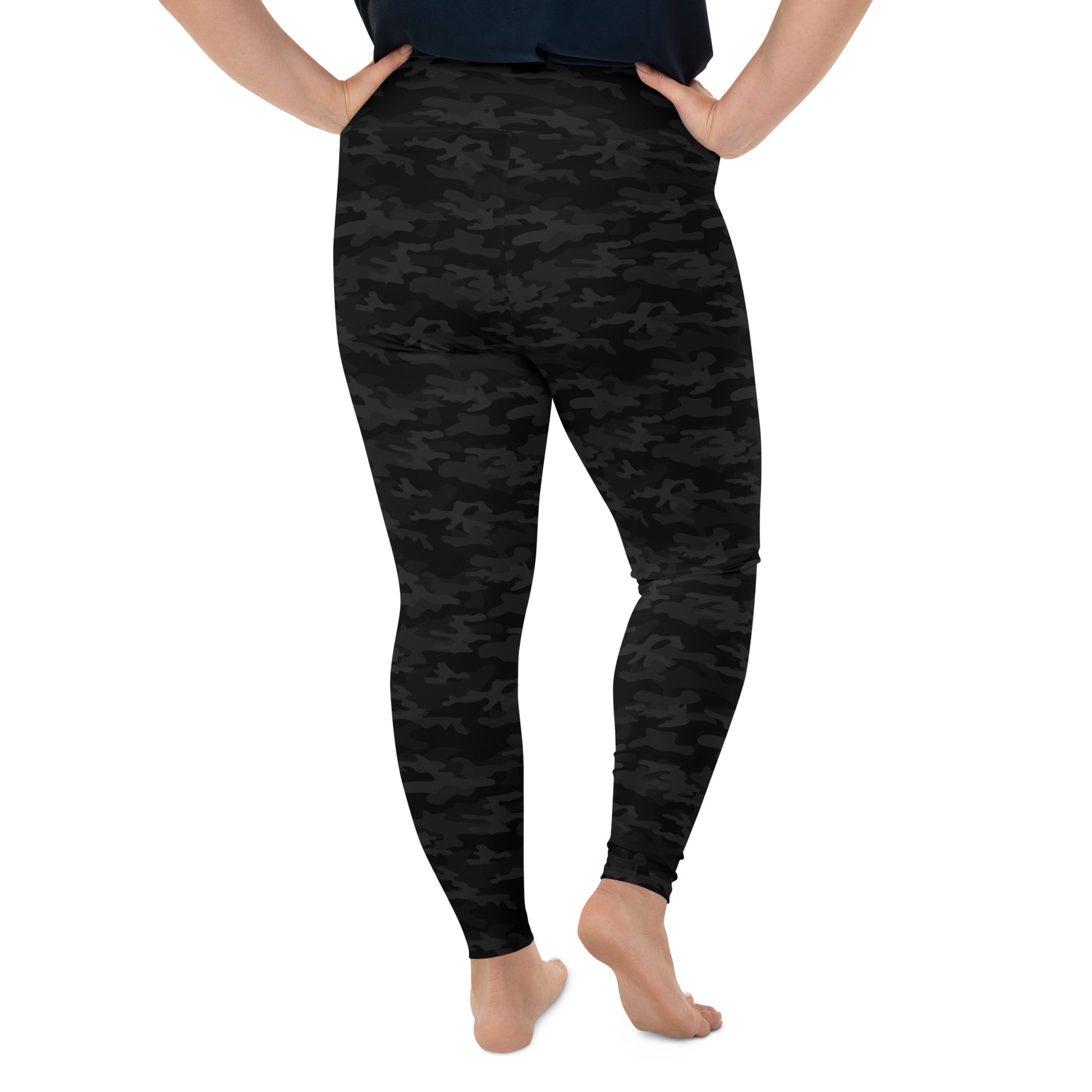 Black Camo Plus Size Leggings - COCOBLACK