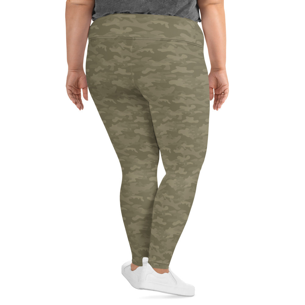 Olive Camo Plus Size Leggings - COCOBLACK