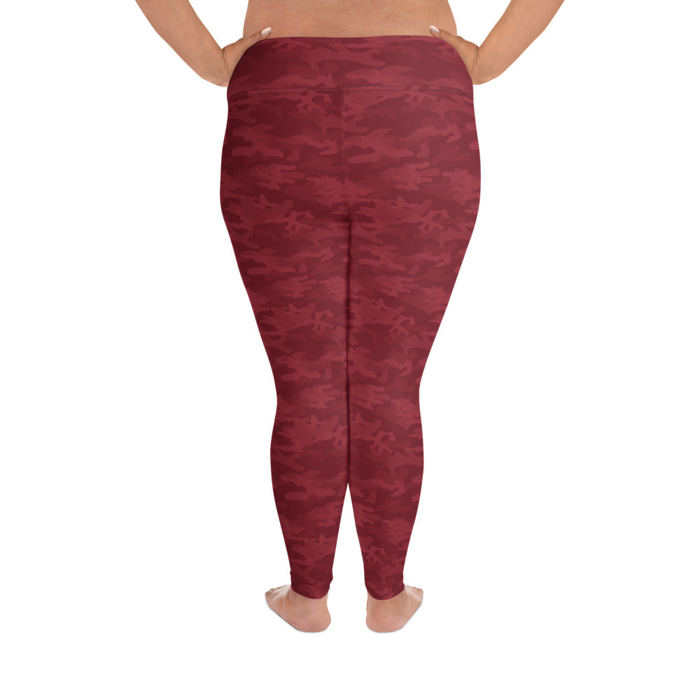 Red Camo Plus Size Leggings - COCOBLACK