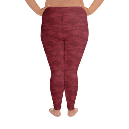 Red Camo Plus Size Leggings - COCOBLACK