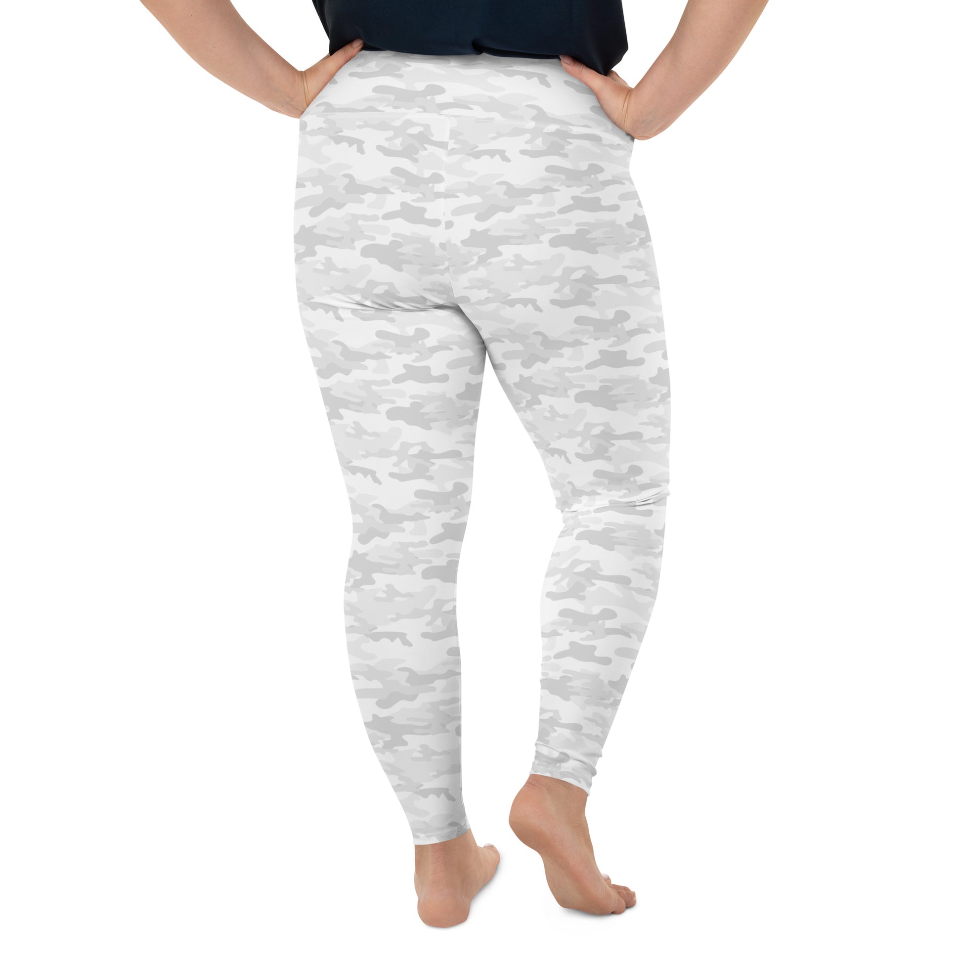 White Camo Plus Size Leggings - COCOBLACK