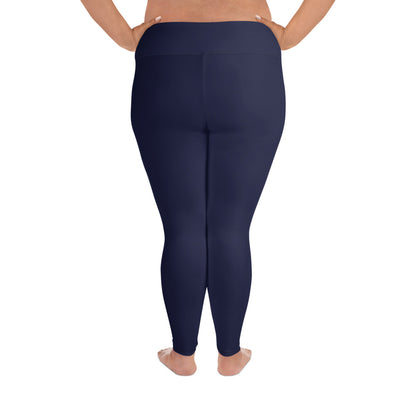 Navy Blue Plus Size Leggings - COCOBLACK