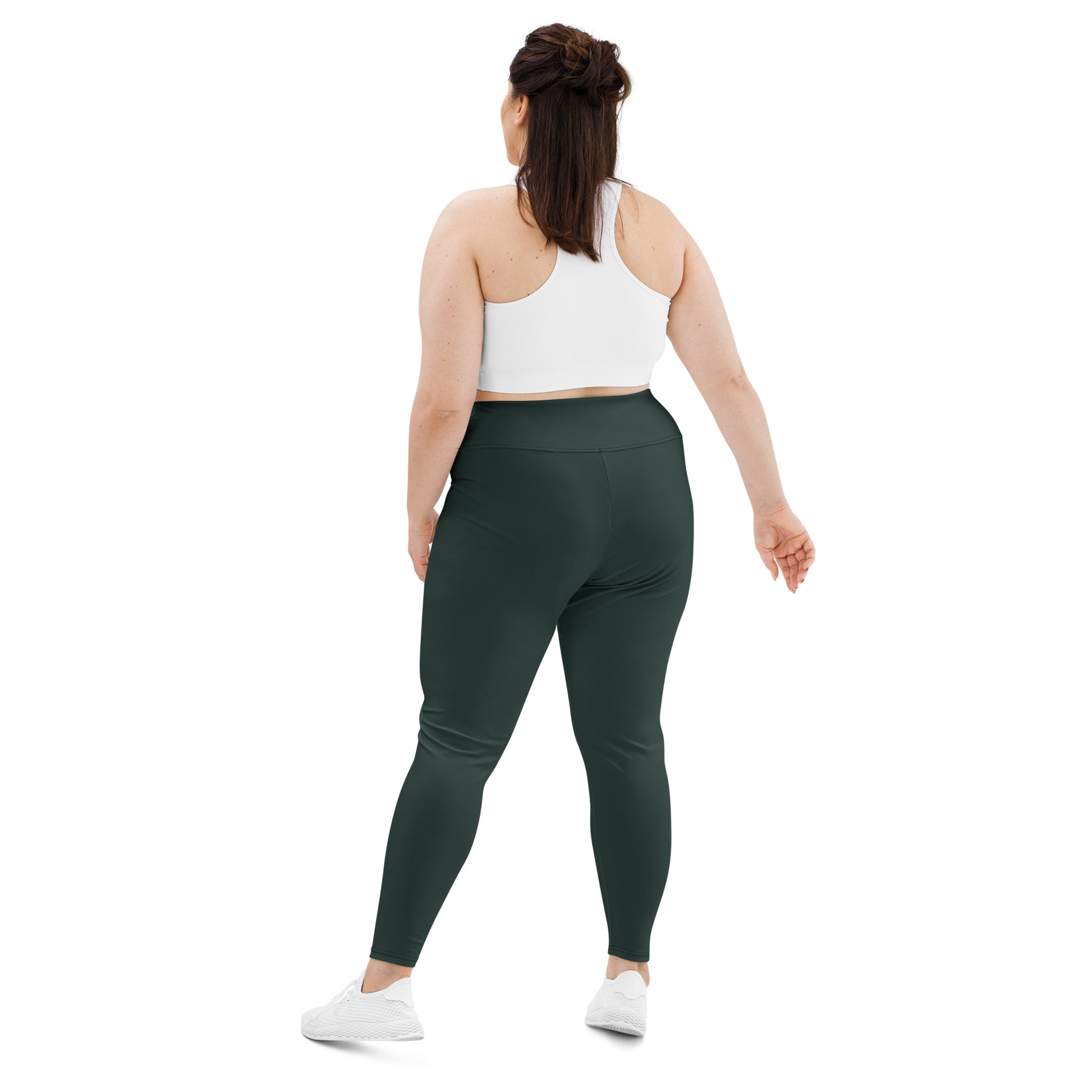 Dark Green Plus Size Leggings - COCOBLACK