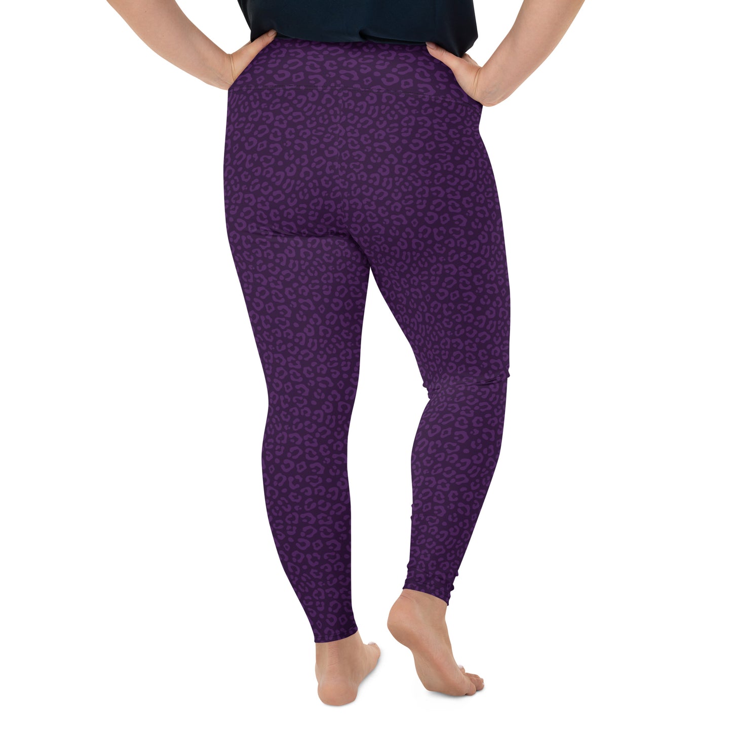 Purple Leopard Plus Size Leggings - COCOBLACK