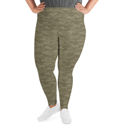 Olive Camo Plus Size Leggings - COCOBLACK