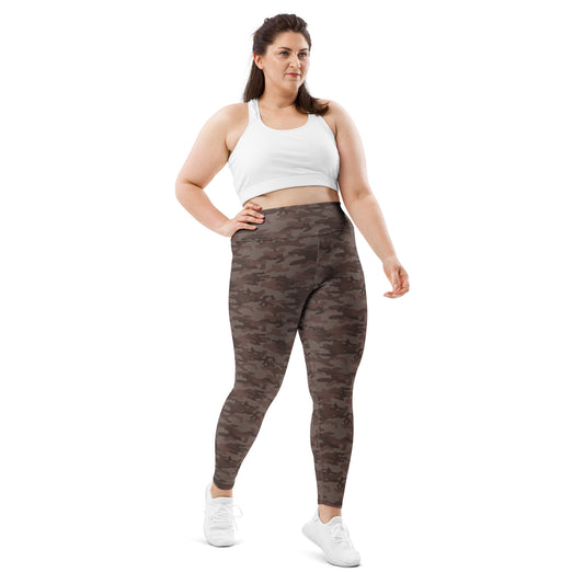 Brown Camo Plus Size Leggings - COCOBLACK