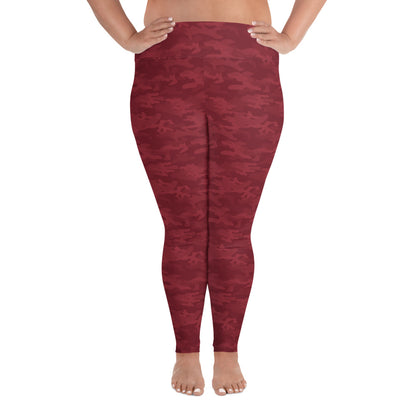 Red Camo Plus Size Leggings - COCOBLACK