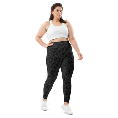 Dark Gray Leopard Plus Size Leggings - COCOBLACK