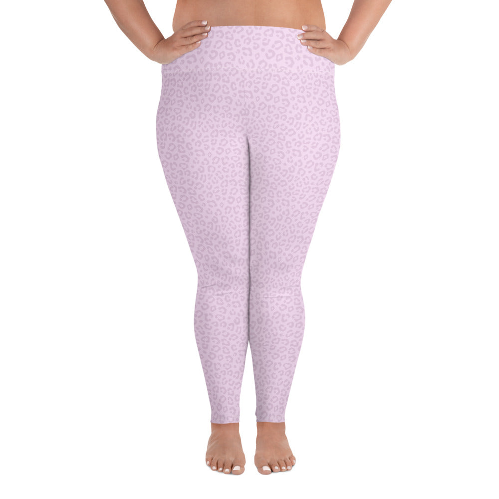 Pink Leopard Plus Size Leggings - COCOBLACK