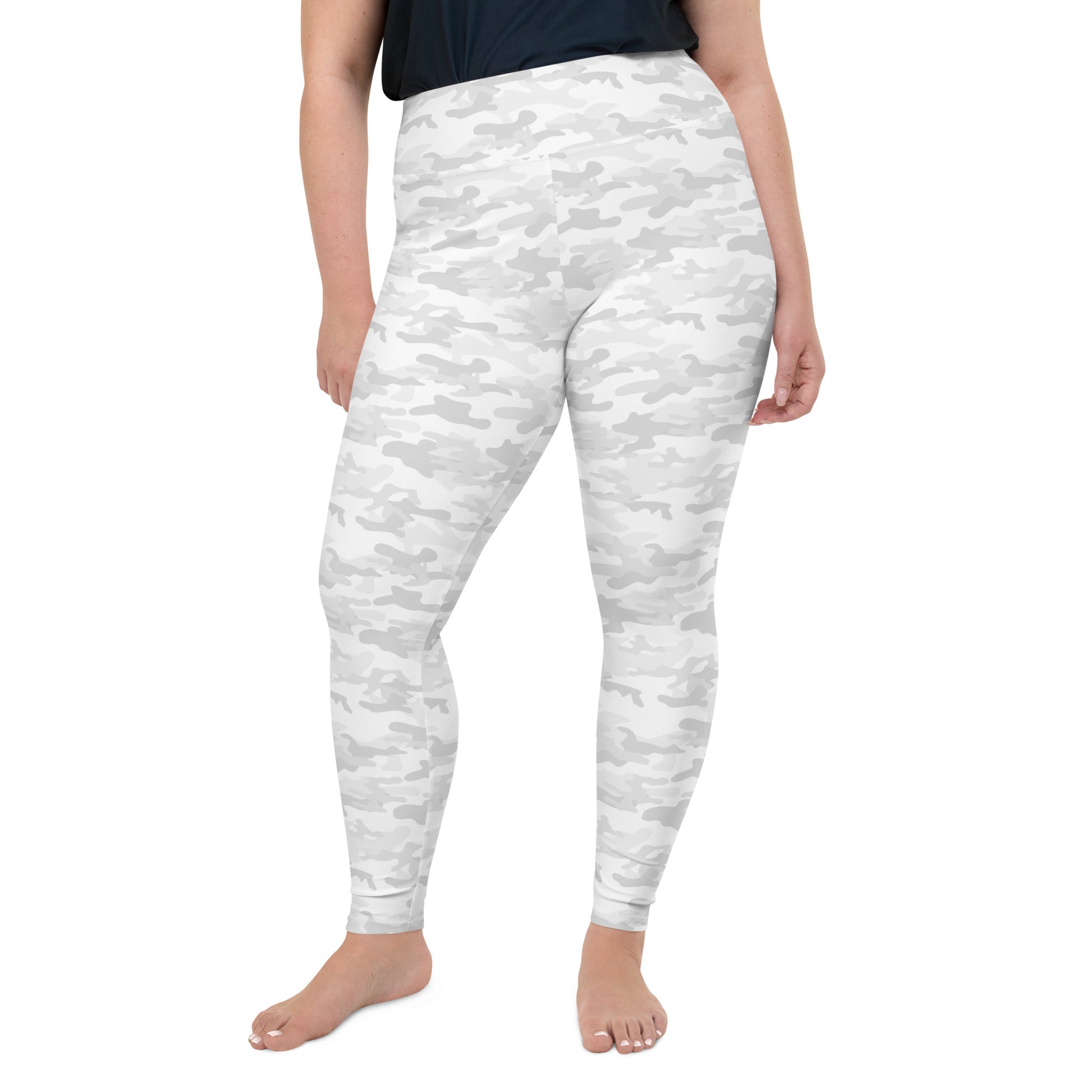 White Camo Plus Size Leggings - COCOBLACK