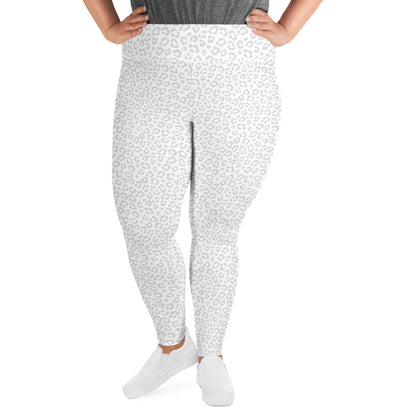 White Leopard Plus Size Leggings - COCOBLACK