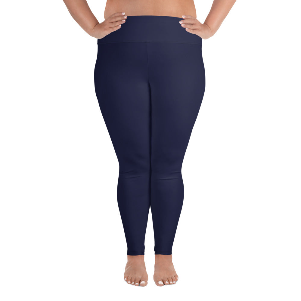 Navy Blue Plus Size Leggings - COCOBLACK