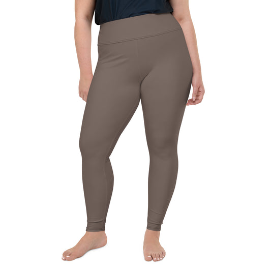 Brown Plus Size Leggings - COCOBLACK