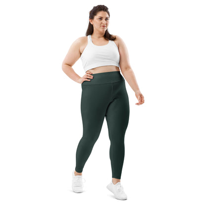 Dark Green Plus Size Leggings - COCOBLACK