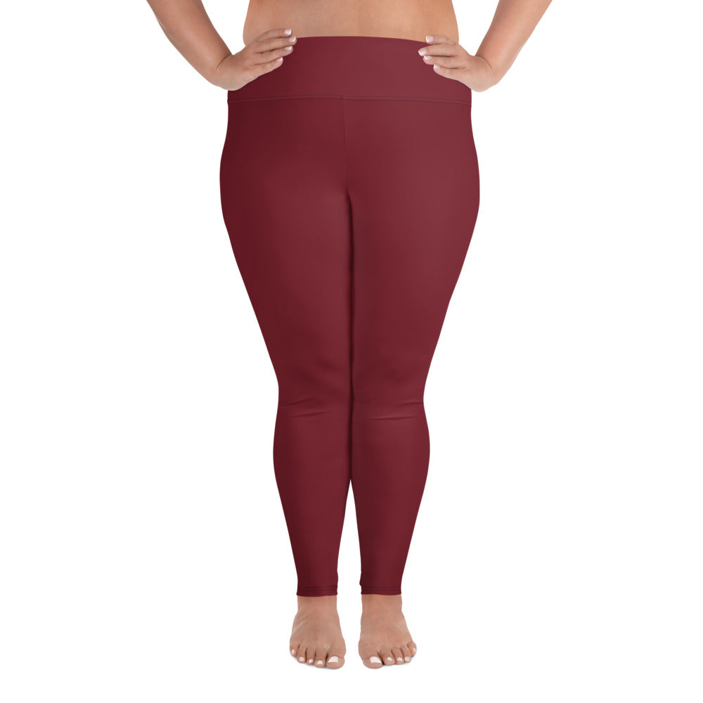 Red Plus Size Leggings - COCOBLACK