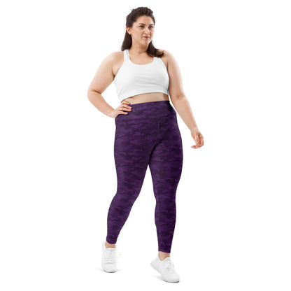 Purple Camo Plus Size Leggings - COCOBLACK