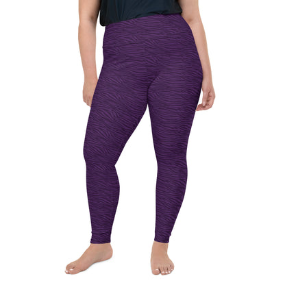 Purple Tiger Plus Size Leggings - COCOBLACK