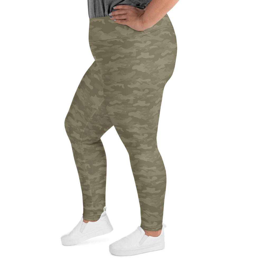 Olive Camo Plus Size Leggings - COCOBLACK