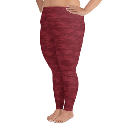 Red Camo Plus Size Leggings - COCOBLACK