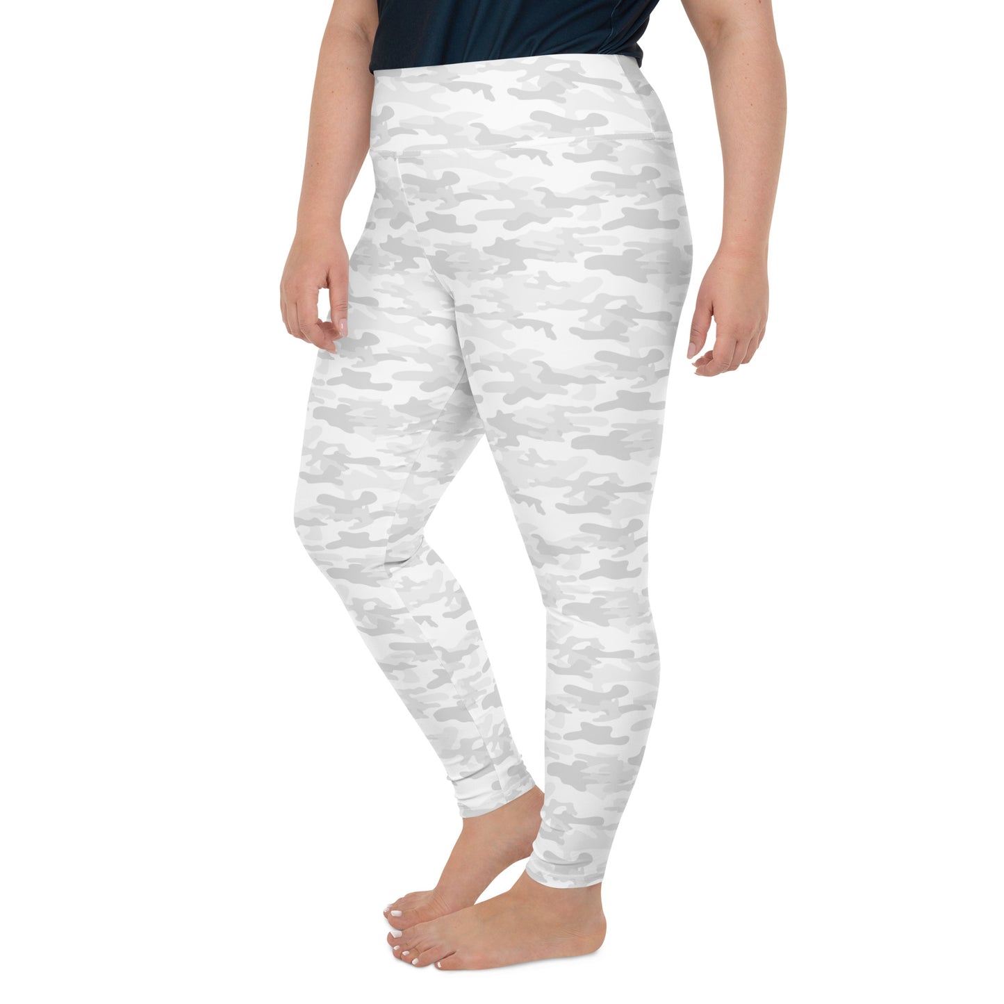 White Camo Plus Size Leggings - COCOBLACK