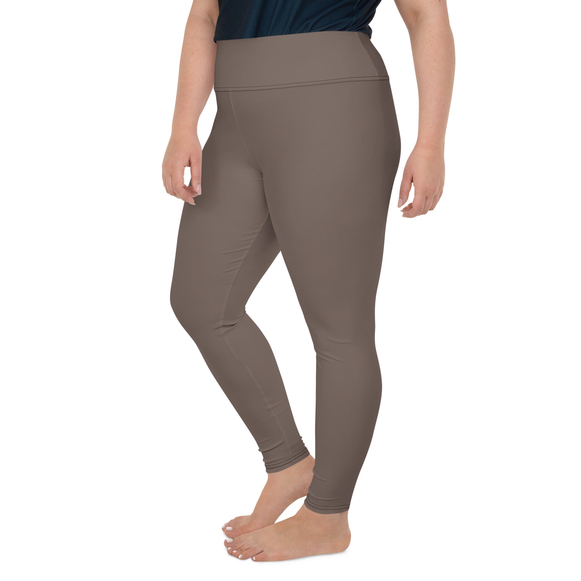 Brown Plus Size Leggings - COCOBLACK