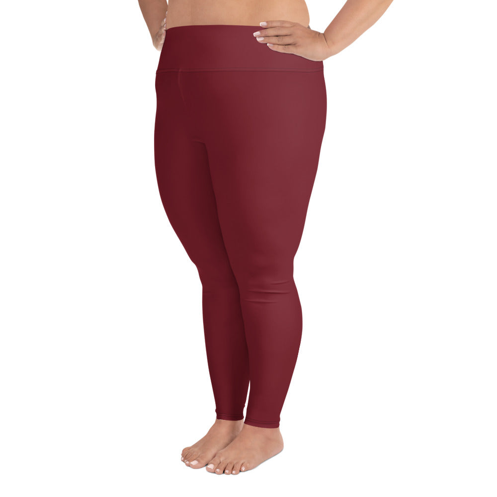 Red Plus Size Leggings - COCOBLACK