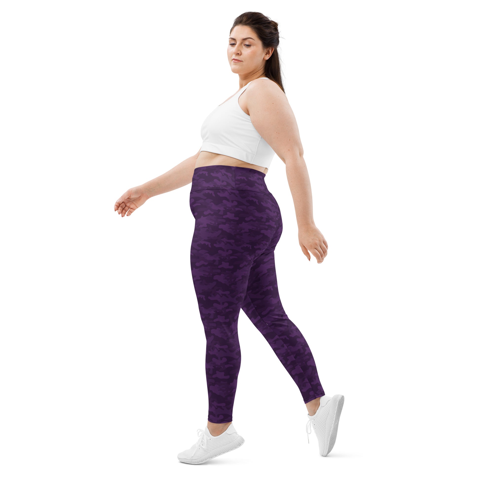 Purple Camo Plus Size Leggings - COCOBLACK