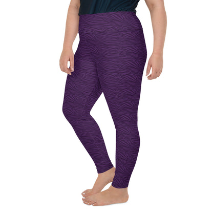 Purple Tiger Plus Size Leggings - COCOBLACK