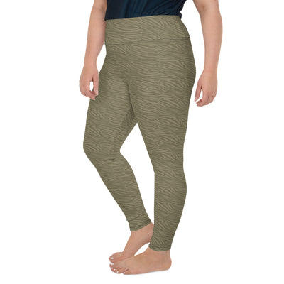 Olive Tiger Plus Size Leggings - COCOBLACK