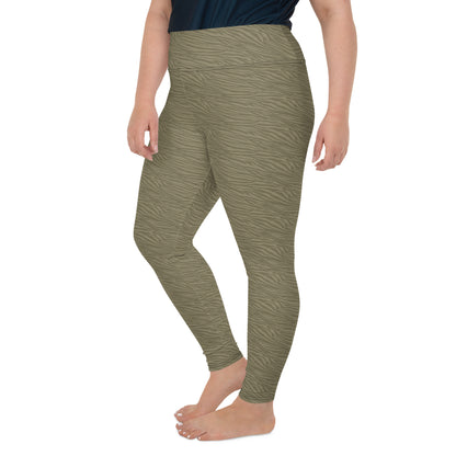 Olive Tiger Plus Size Leggings - COCOBLACK