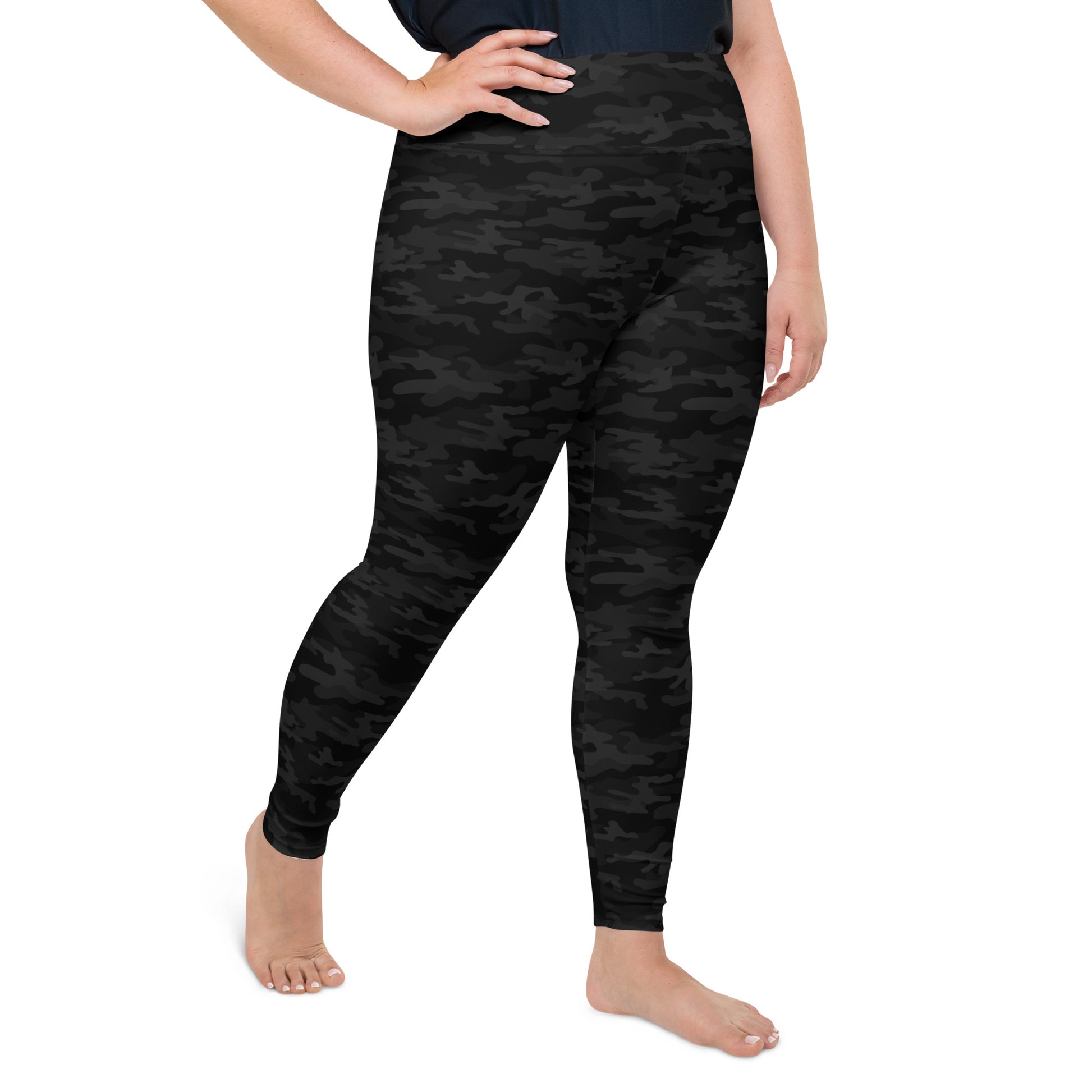 Black Camo Plus Size Leggings - COCOBLACK