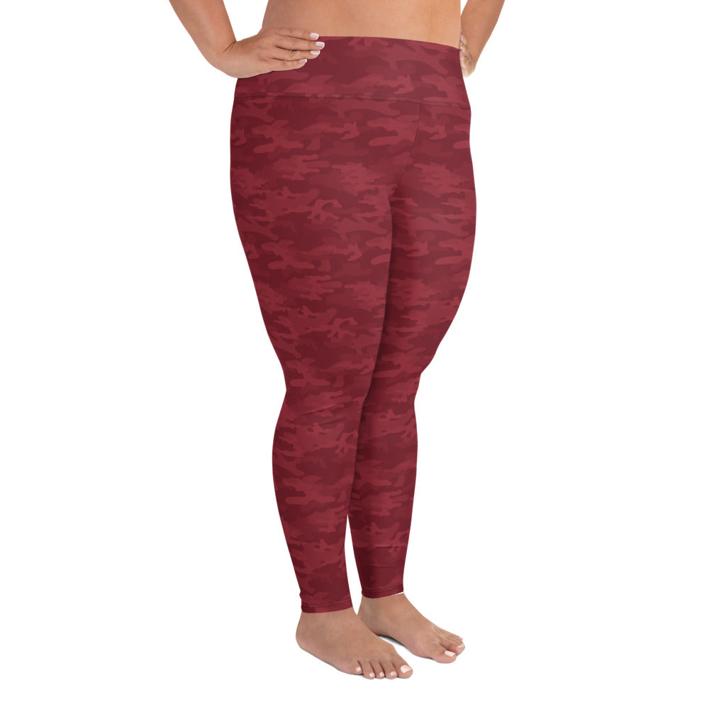 Red Camo Plus Size Leggings - COCOBLACK