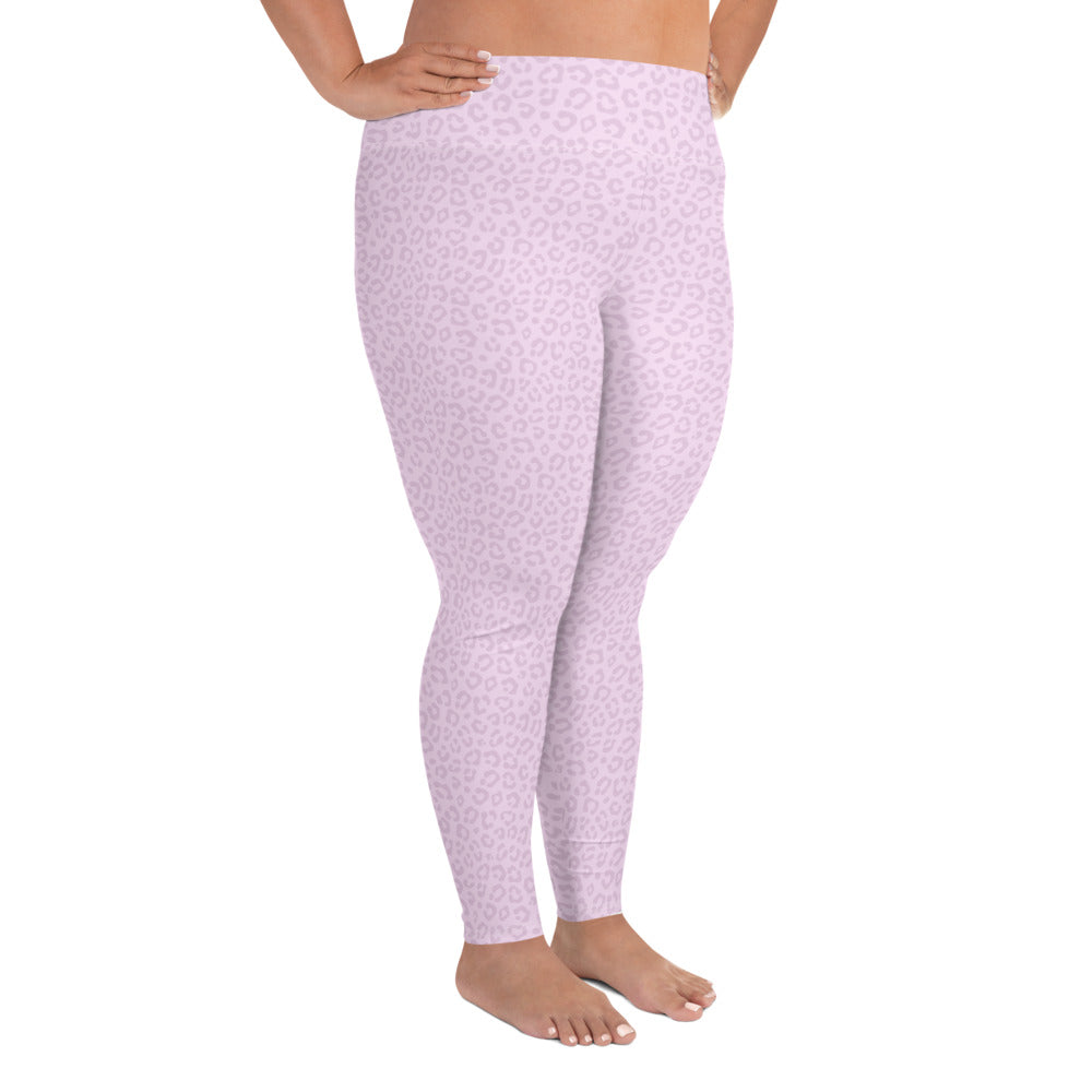 Pink Leopard Plus Size Leggings - COCOBLACK