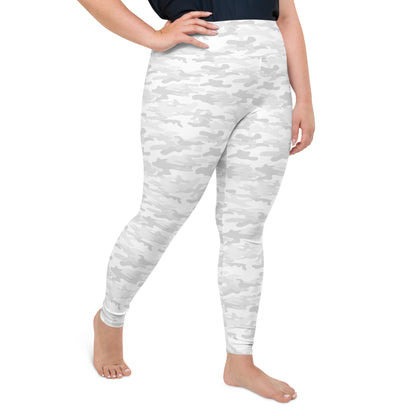 White Camo Plus Size Leggings - COCOBLACK