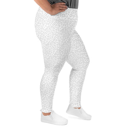 White Leopard Plus Size Leggings - COCOBLACK