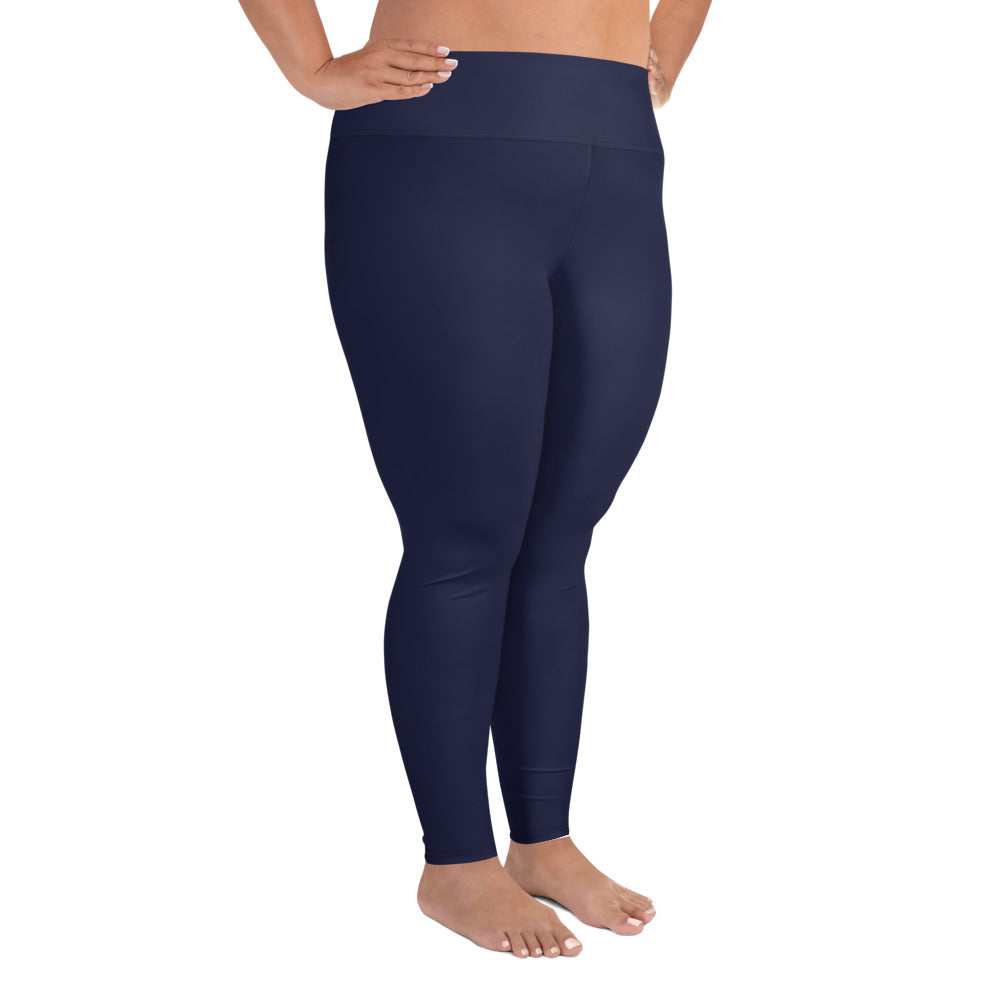 Navy Blue Plus Size Leggings - COCOBLACK