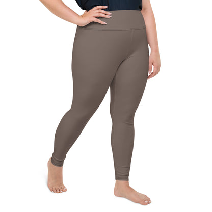 Brown Plus Size Leggings - COCOBLACK