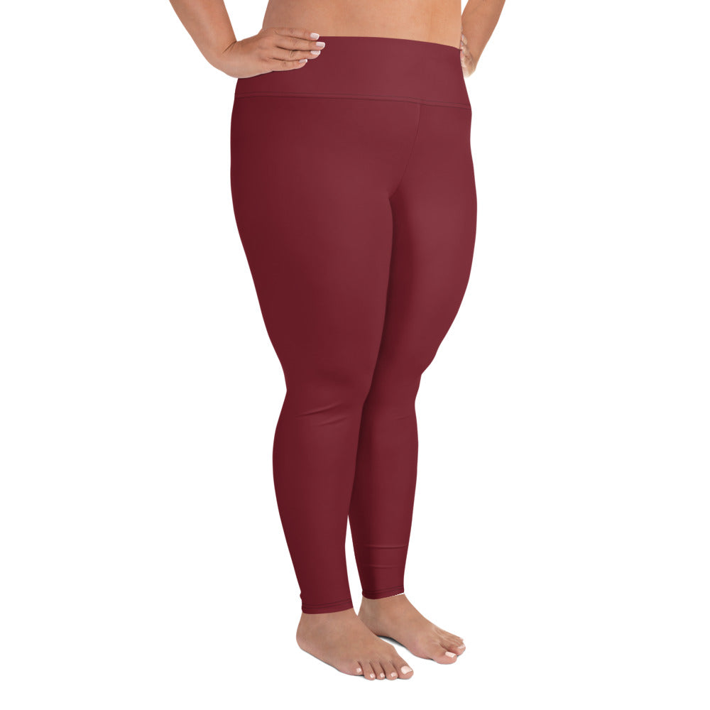 Red Plus Size Leggings - COCOBLACK