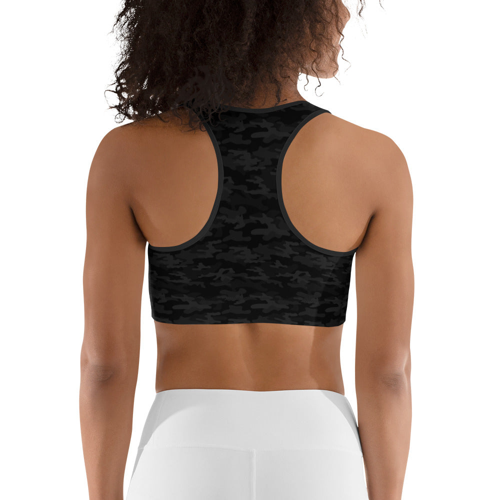 Black Camo Sports Bra - COCOBLACK