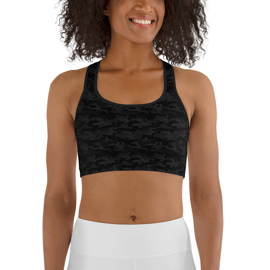 Black Camo Sports Bra - COCOBLACK