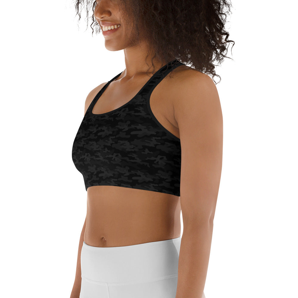 Black Camo Sports Bra - COCOBLACK