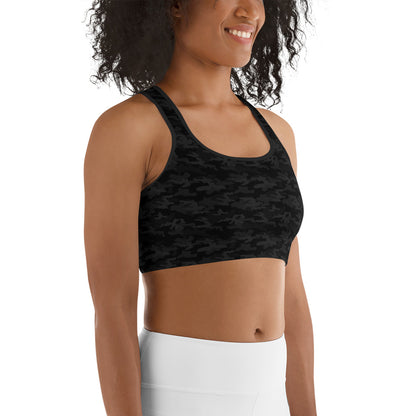 Black Camo Sports Bra - COCOBLACK