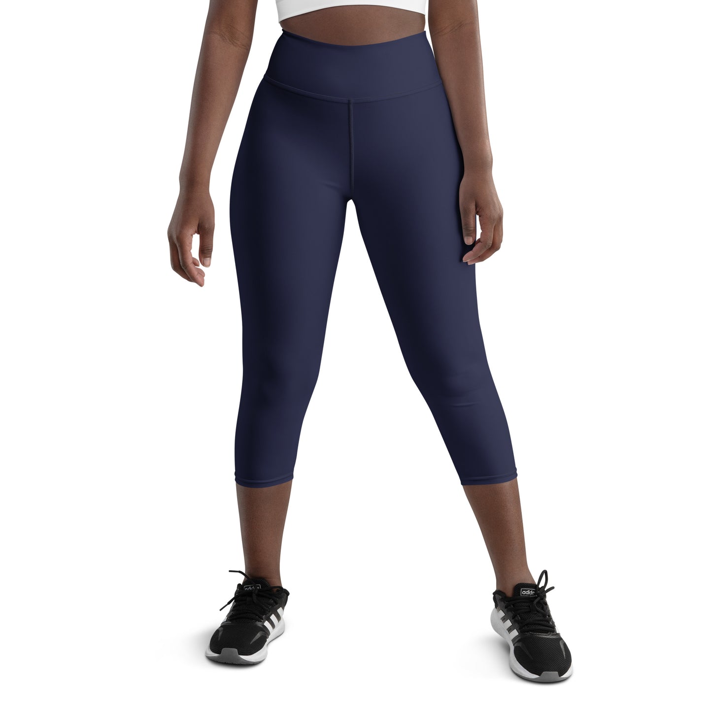 Navy Blue Capri Leggings - COCOBLACK