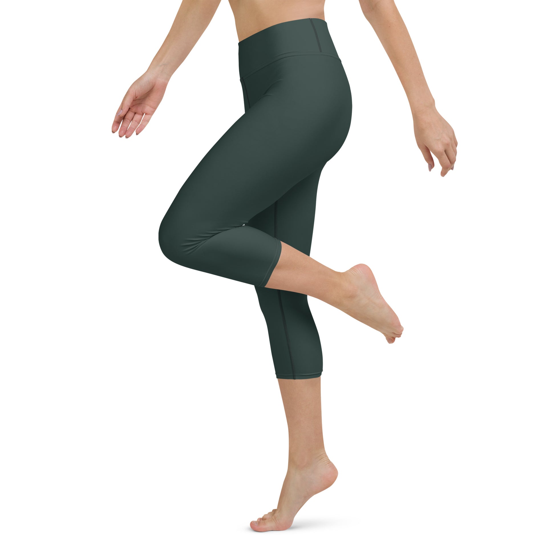 Dark Green Capri Leggings - COCOBLACK