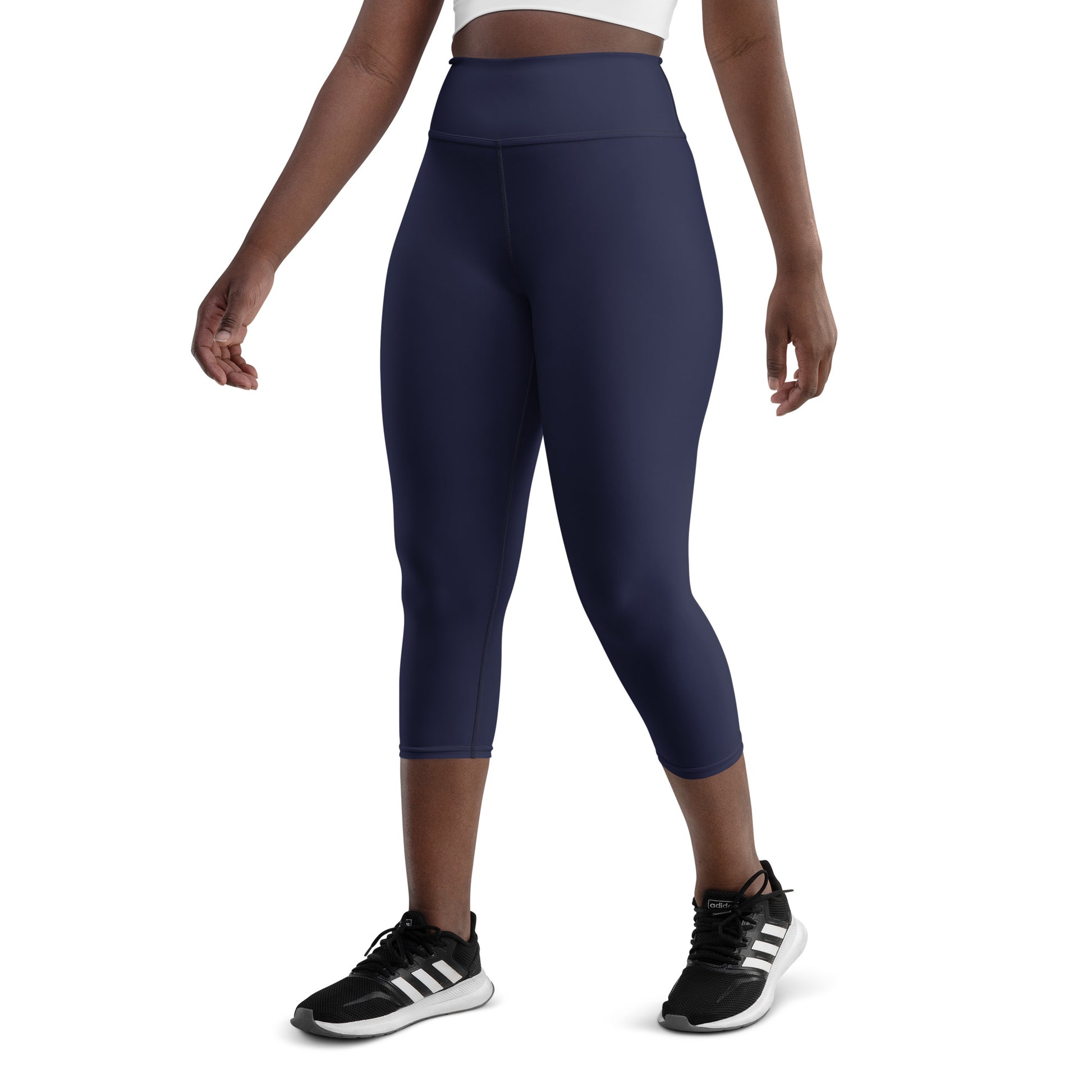 Navy Blue Capri Leggings - COCOBLACK